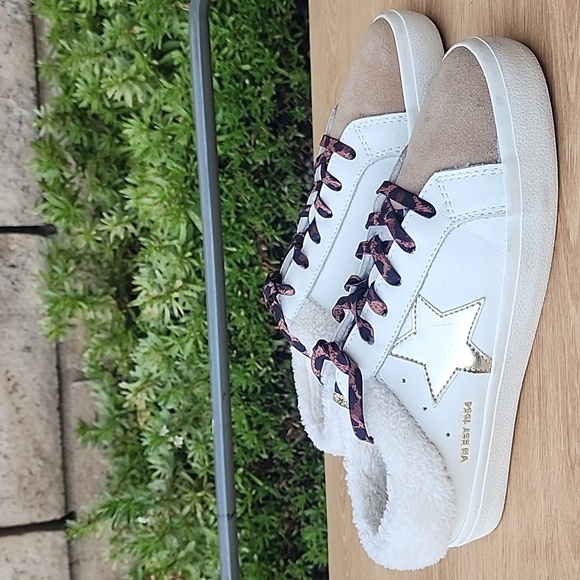 Vintage Havana Hearty Sneaker Mule Women Size 8.5 White Taupe Gold - Picture 3 of 15